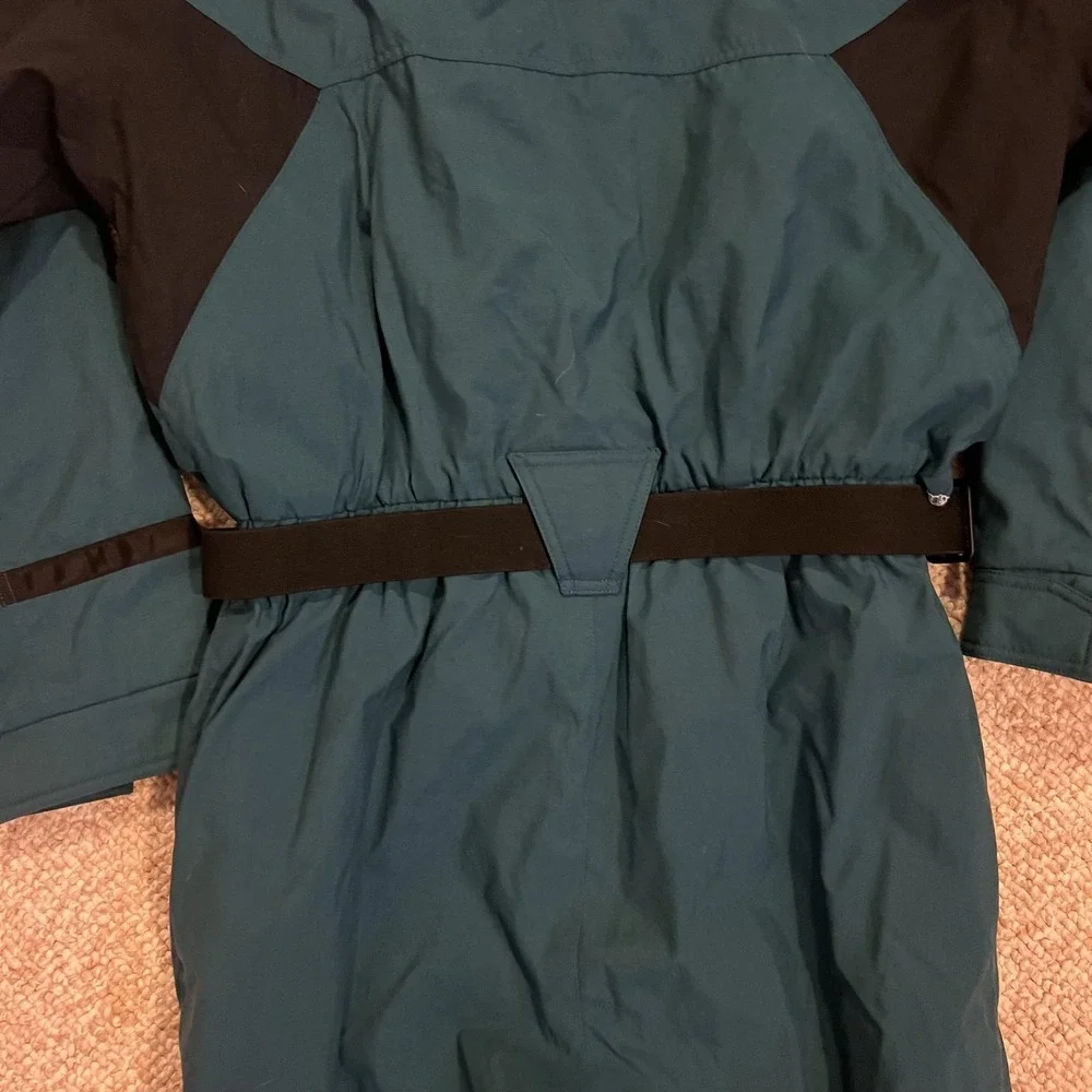 Vintage Tyrolia Ski Suit Mens M Blue Colorblock One Piece Belted Snow Ski